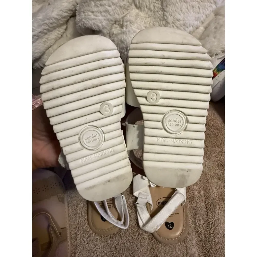 Girls Sandals bundle, 2 carters size (9-12M), 1 size 12m, and 1 size 3c